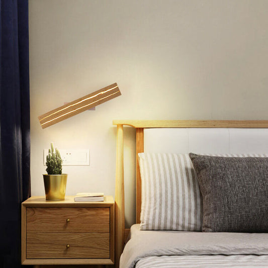 Modern Creative Crackle Wood Rectangular LED Wall Sconce Lamp