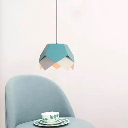 Modern Creative Colorful Geometric Lotus 1-Light Pendant Light