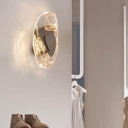 مصباح حائط LED بيضاوي الشكل بتصميم عصري إبداعي، مزود بضوء واحد 
