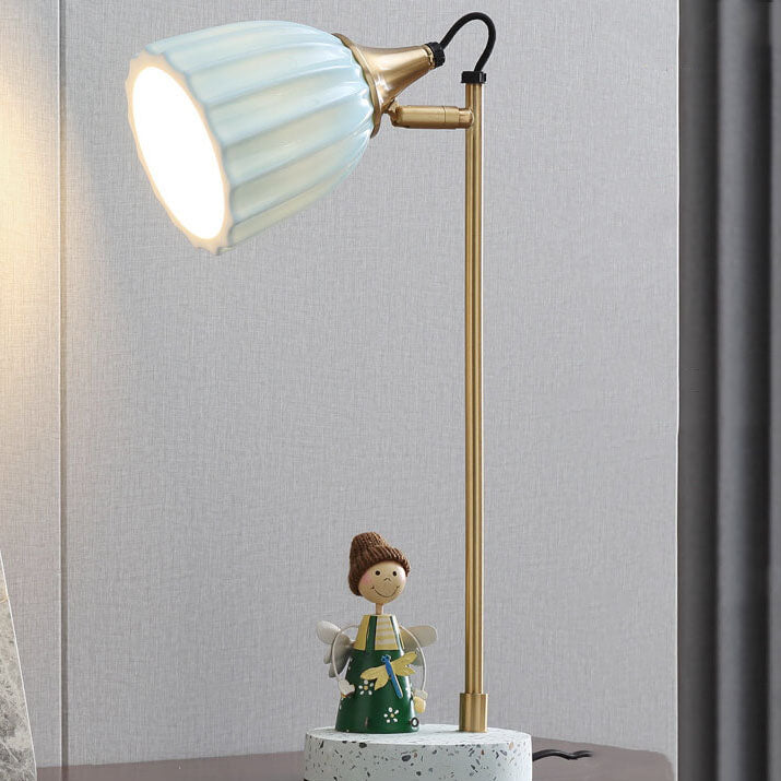 Nordic Ceramic Bell Shade 1-Light Table Lamp