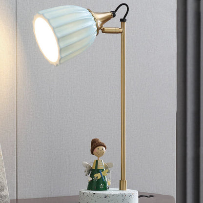 Nordic Ceramic Bell Shade 1-Light Table Lamp