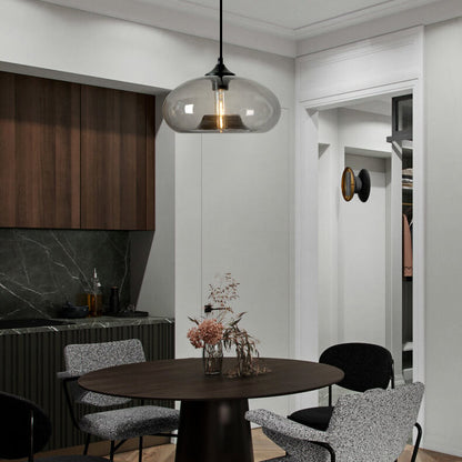 Creative Colored Glass Oval 1-Light Pendant Light