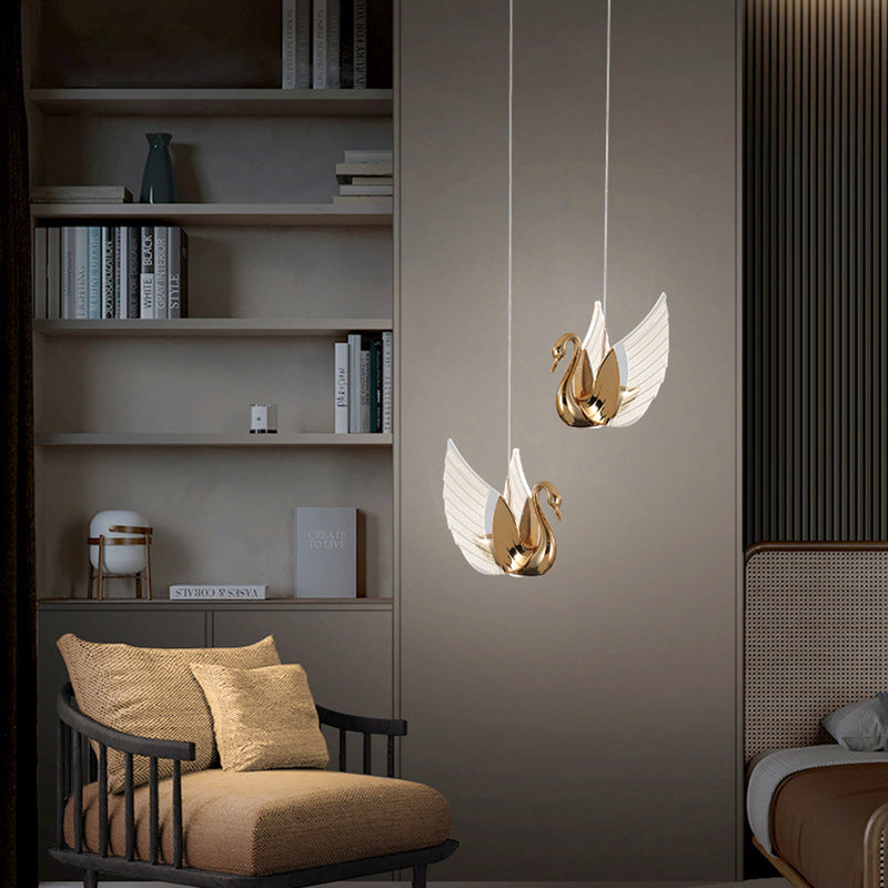 مصباح LED حديث إبداعي على شكل بجعة من الأكريليك 