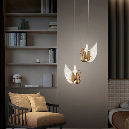 مصباح LED حديث إبداعي على شكل بجعة من الأكريليك 