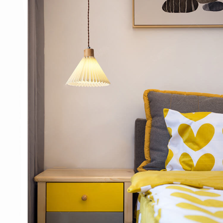 Nordic Minimalist Pleated Shade 1-Light Pendant Light
