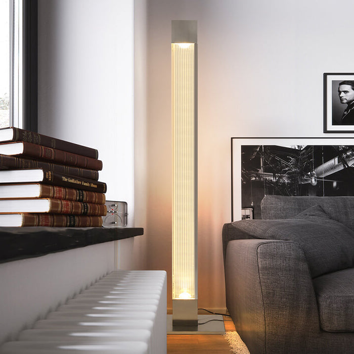 Modern  Acrylic Long Bar Column LED Standing Floor Lamp