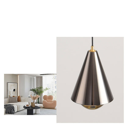 Modern Minimalist Solid Color Free Lift Conical 1-Light Pendant Light