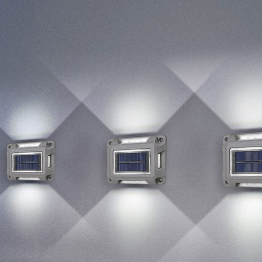 مصباح حائط LED ثنائي الاتجاه مقاوم للماء يعمل بالطاقة الشمسية للحديقة الخارجية 