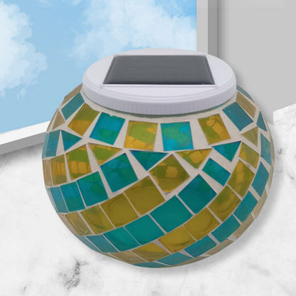 Solar Creative Stained Glass Spiral Pattern Design LED Outdoor Decorative Light