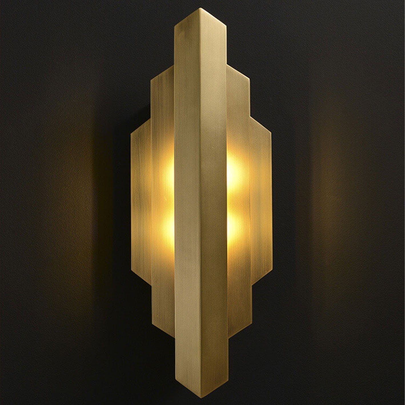Modern Light Luxury Full Copper Symmetrical Graphic Design 1-Light Wall Sconce Lamp