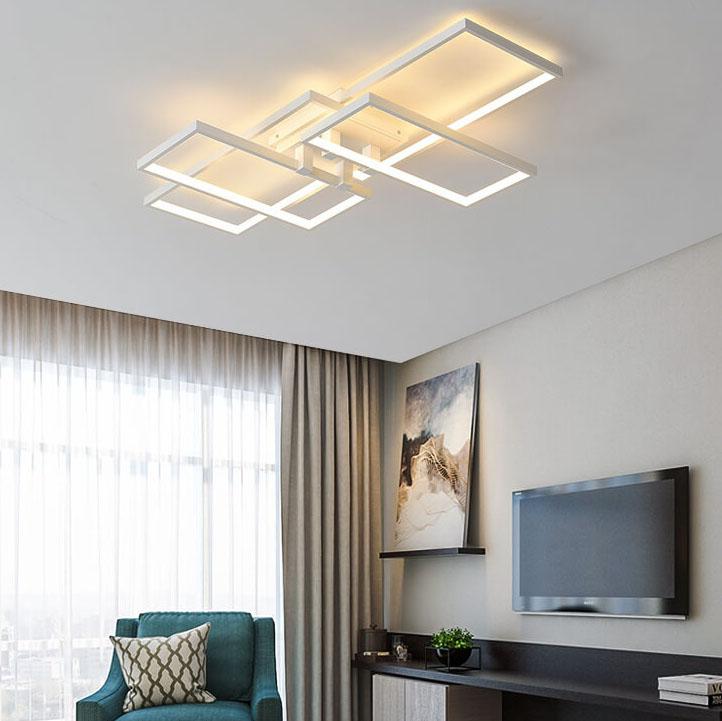 Modern Creative Splicing Rectangular Aluminum LED Flush Mount Ceiling Light