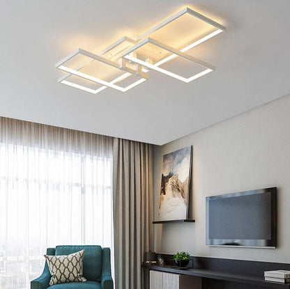 Modern Creative Splicing Rectangular Aluminum LED Flush Mount Ceiling Light