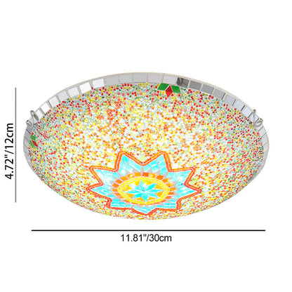 Traditional Tiffany Semicircle Hardware Glass 2/3/4 - Light Flush Mount Ceiling Light For Living Room