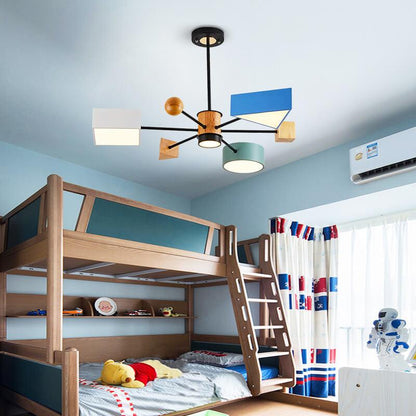 Nordic Building Blocks Geometry 4-Light Chandelier