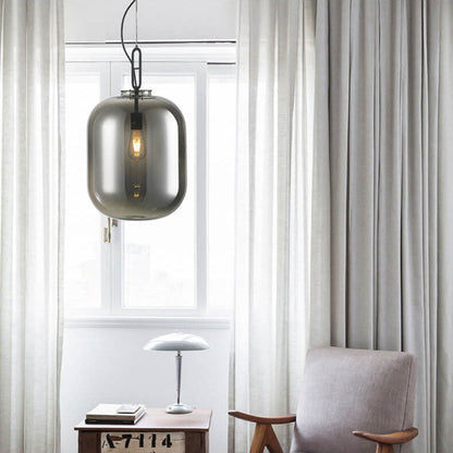 Modern Winter Melon Glass 1-Light Pendant Light
