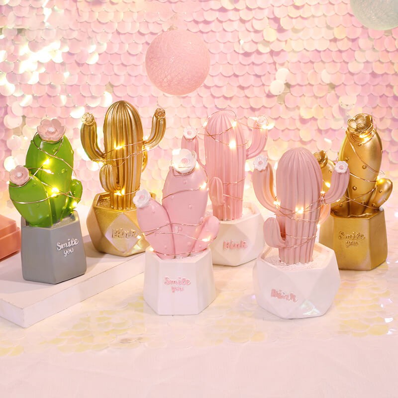Cactus Dream Star Light Resin Ornament Night Light Table Lamp