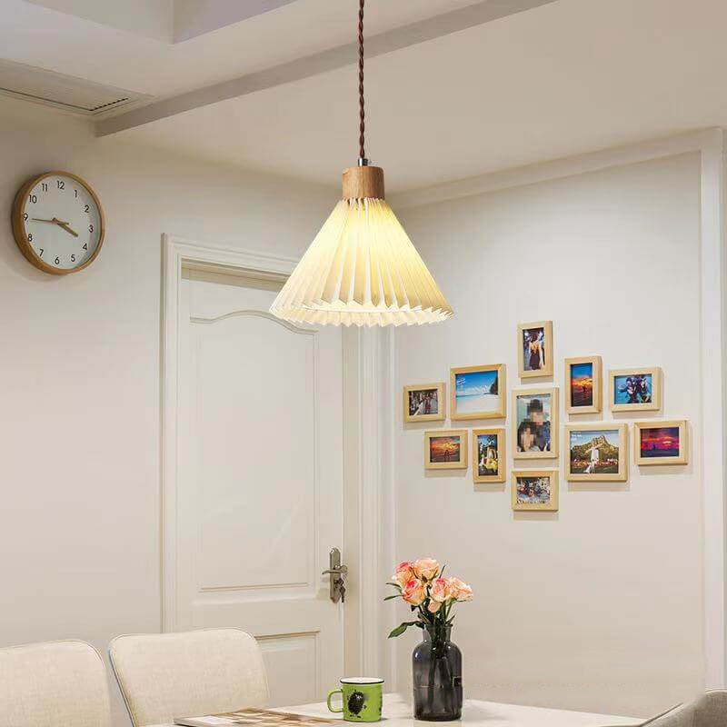 Nordic Minimalist Pleated Shade 1-Light Pendant Light