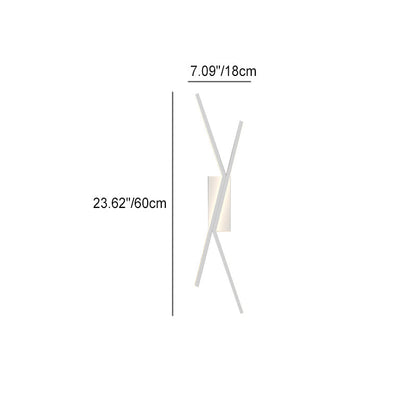 Modern Minimalist Iron Aluminum Silica Cubic Line LED Wall Sconce Lamp For Bedroom