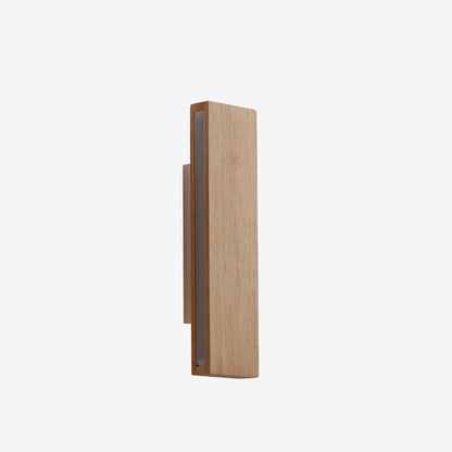 Japanese Minimalist Log Rectangular Flat Rotatable LED Wall Sconce Lamp