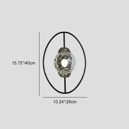 Contemporary Nordic Iron Glass Oval Ball 1-Light Wall Sconce Lamp For Bedside
