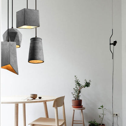 Industrial Simplicity  Cement Geometric 1-Light  Pendant Light