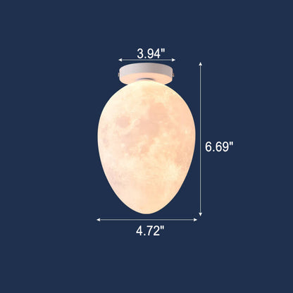 Nordic Creative Egg Design 1-Light Semi-Flush Mount Ceiling Light