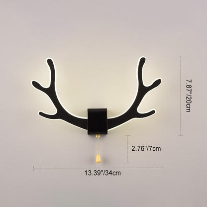 مصباح حائط LED بتصميم عصري من الأكريليك بتصميم إبداعي على شكل قرن الغزال 