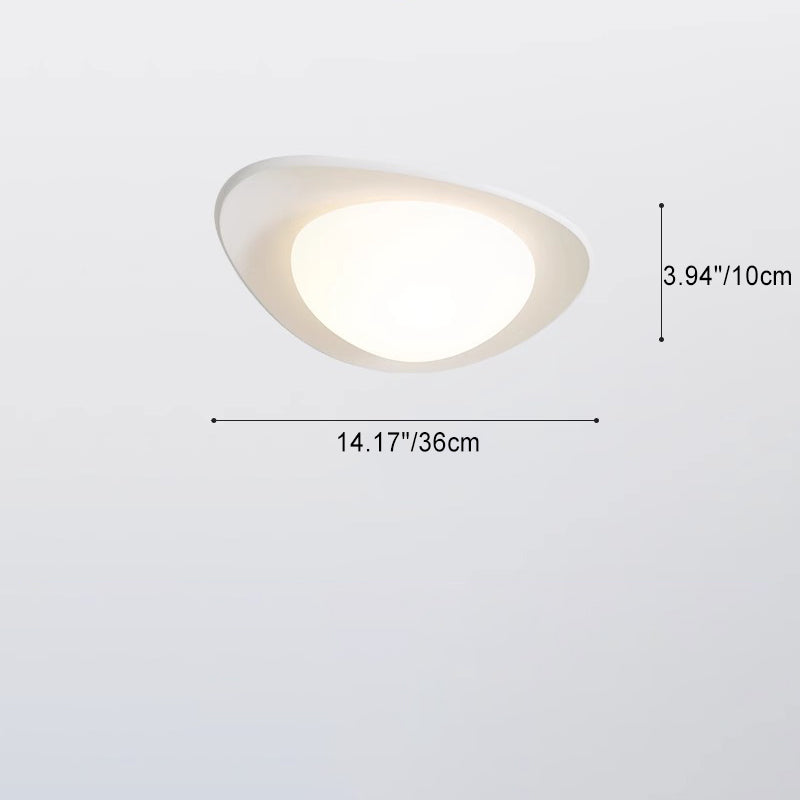 モダンでミニマリストな石畳楕円形樹脂PE LEDフラッシュマウントシーリングライト（寝室用） 