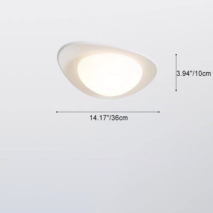 モダンでミニマリストな石畳楕円形樹脂PE LEDフラッシュマウントシーリングライト（寝室用） 