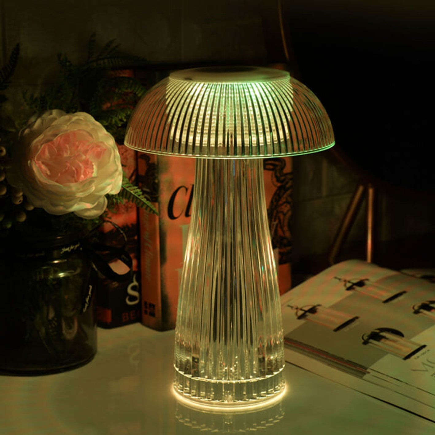 Creative Mushroom PMMA Dazzling Touch Charge LED Decorative Table Lamp