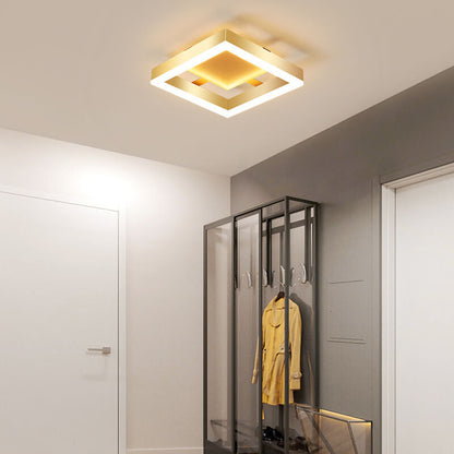 Modern Creative Square Round LED Semi-Flush Mount Ceiling Light