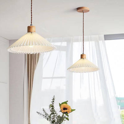 Nordic Minimalist Pleated Shade 1-Light Pendant Light
