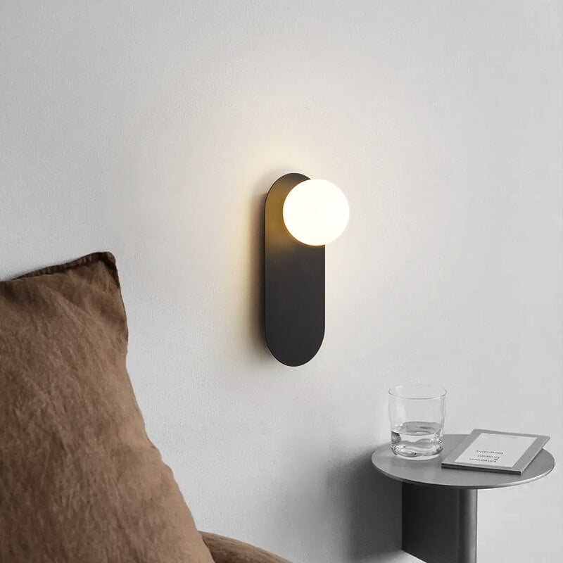 Nordic Minimalist Glass Ring Base 1-Light Wall Sconce Lamp