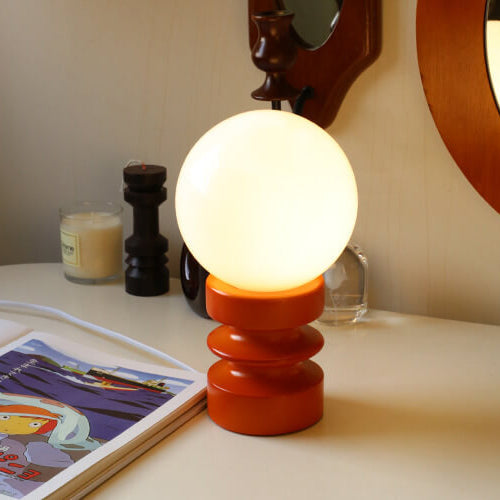Vintage Orange Solid Glass 1-Light Table Lamp