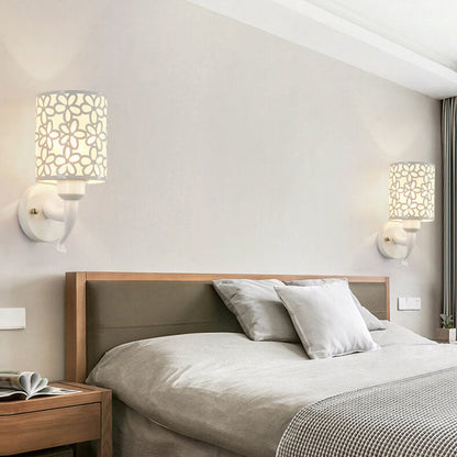 Modern Column Floral Shade 1-Light Wall Sconce Lamp