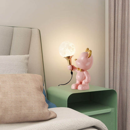 Creative Cartoon Bear Resin 1-Light Night Light Table Lamp