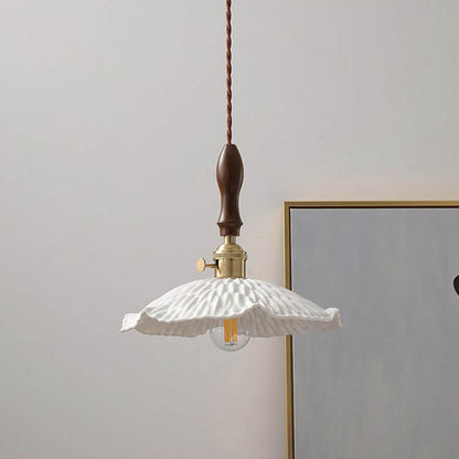 Vintage Ceramic Petal 1-Light Pendant Light