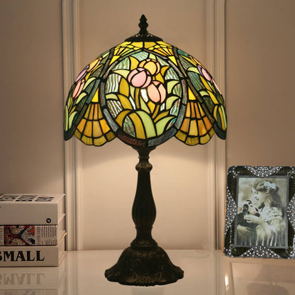 Tiffany Rustic Stained Glass 1-Light Table Lamp