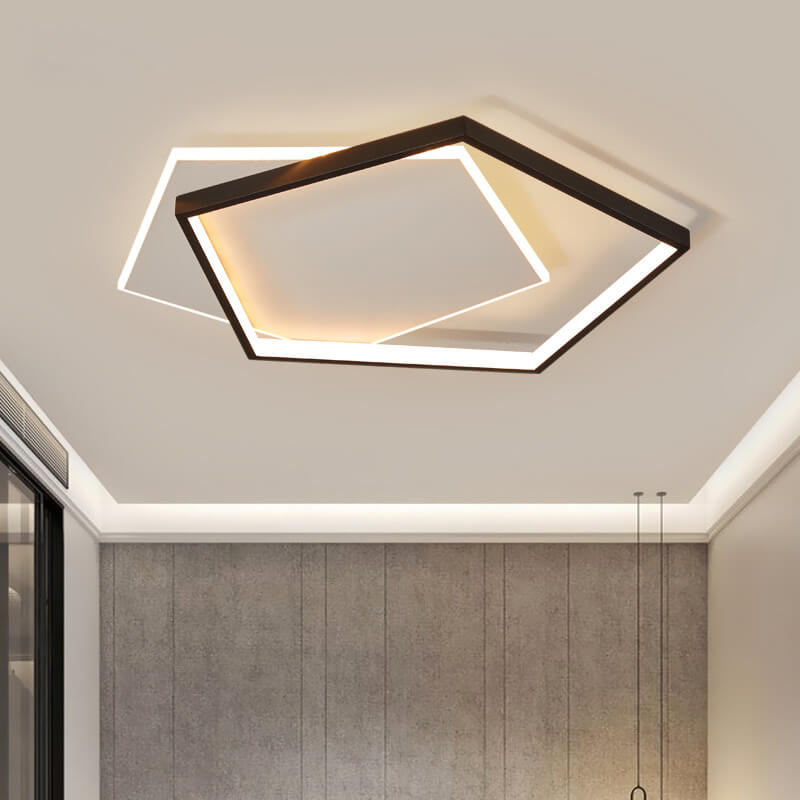 Modern Minimalist Pentagonal LED Flush Mount Ceiling Light