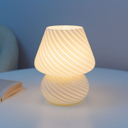 Retro Creative Glass Mushroom 1-Light LED Night Light Table Lamp