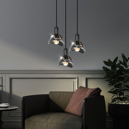 مصباح LED حديث إبداعي على شكل قبة من الكريستال والنحاس 