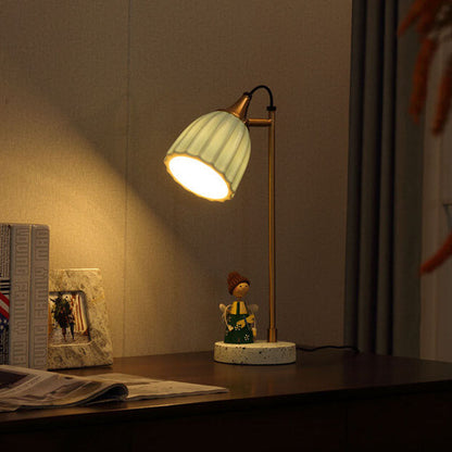 Nordic Ceramic Bell Shade 1-Light Table Lamp