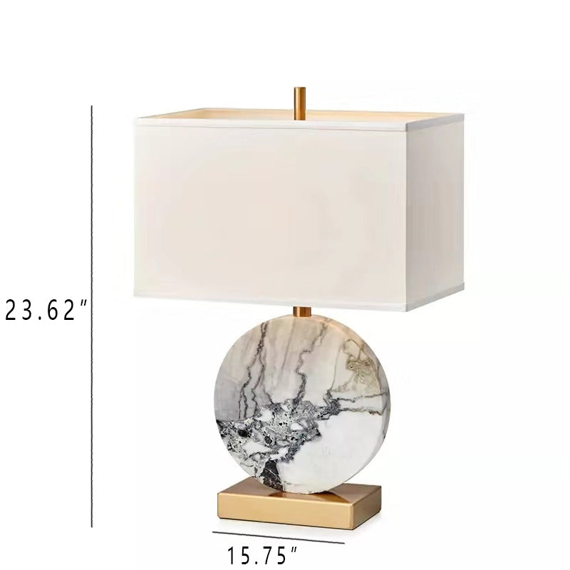 Chinese Simple Marble Texture 1-Light Table Lamp