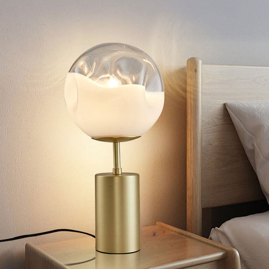 Modern Minimalist Creative Convex Glass Spherical Lamp Shade 1-Light Table Lamp