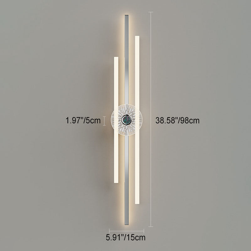 مصباح حائط LED من الألومنيوم بتصميم شريطي طويل وعصري بسيط لغرفة المعيشة 