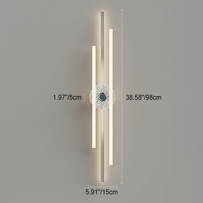مصباح حائط LED من الألومنيوم بتصميم شريطي طويل وعصري بسيط لغرفة المعيشة 