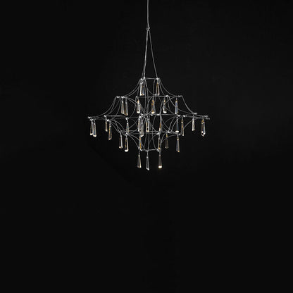 ثريا كريستال LED نحاسية شبكية عصرية بسيطة 