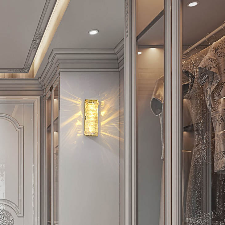 Modern Luxury Crystal Column LED Wall Sconce Lamp