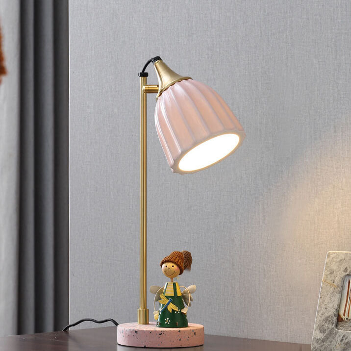 Nordic Ceramic Bell Shade 1-Light Table Lamp