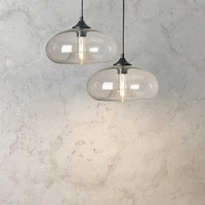 Creative Colored Glass Oval 1-Light Pendant Light